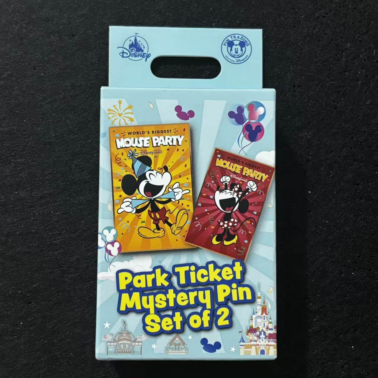 HKDL – Park Ticket Mystery Pin Blind Box | Mickey, Frozen & Toy Story | 2 Random Pins