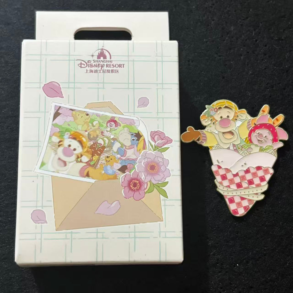 SHDL – Winnie the Pooh Spring Picnic Food Mystery Pin Blind Box | 2026 Shanghai | 1 Random Pin