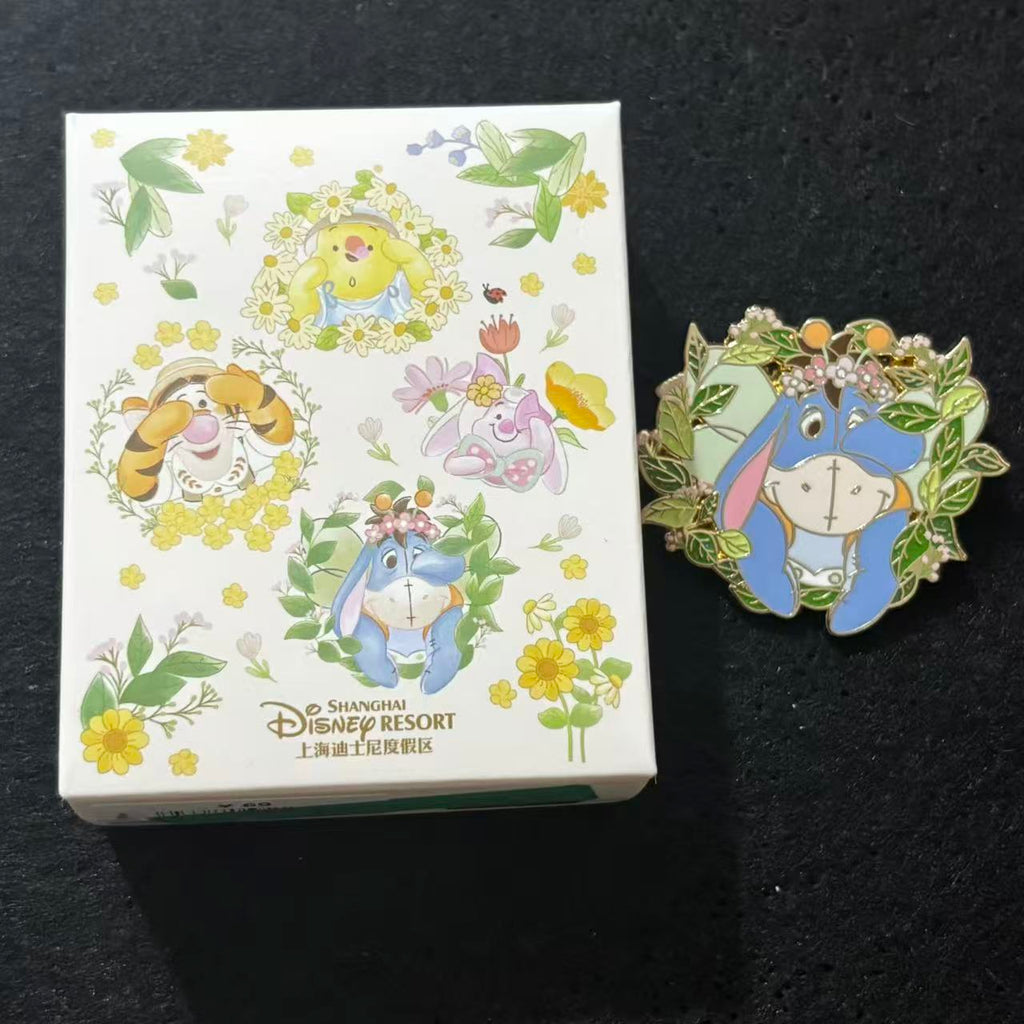 SHDL – Winnie the Pooh & Friends Spring Floral Mystery Pin Blind Box | 2025 Shanghai | 1 Random Pin