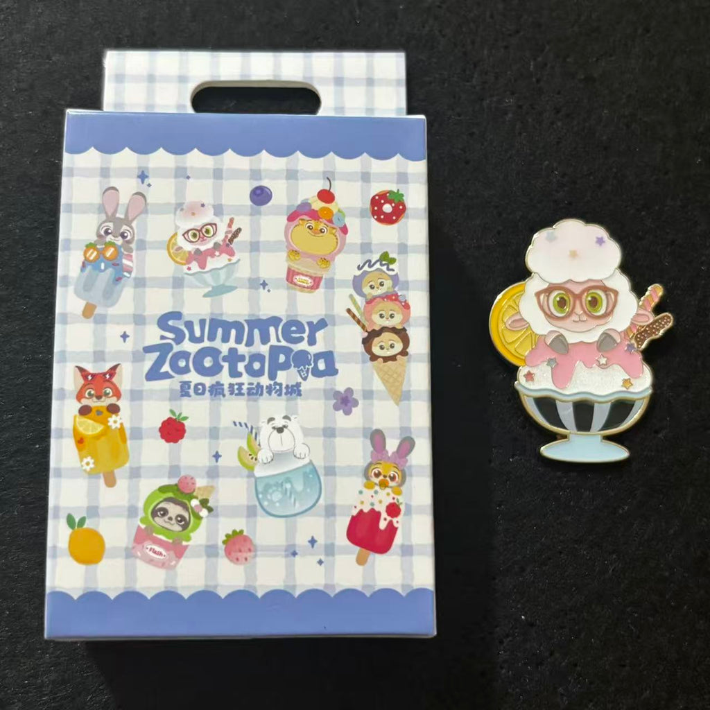 SHDL - Shanghai Summer Zootopia Mystery Pin Blind Box | 2026 Zootopia Dessert Collection