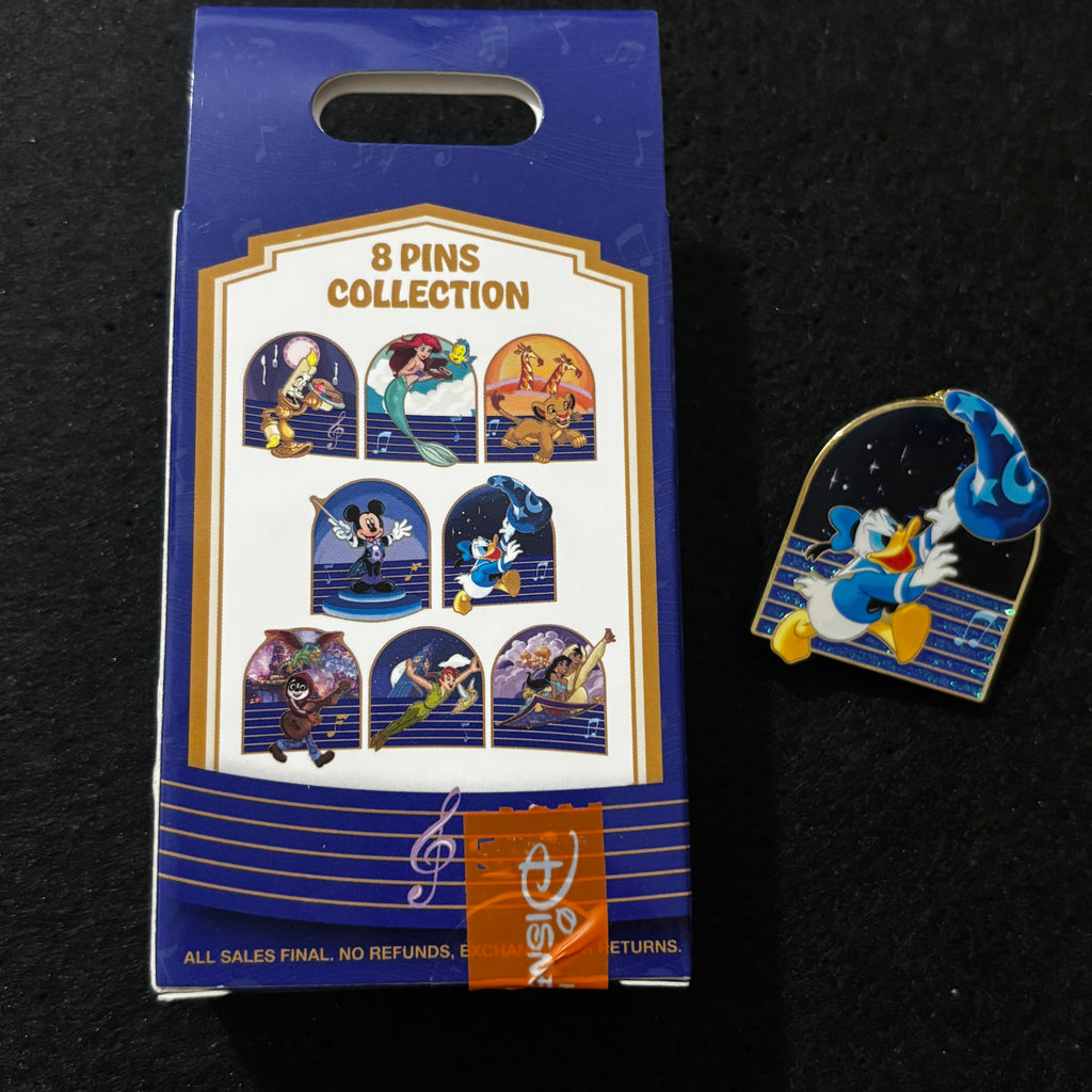 HKDL – Mickey’s PhilharMagic Stained Glass Mystery Pin Blind Box | 2026 | 8-Pin Collection | 2 Random Pins