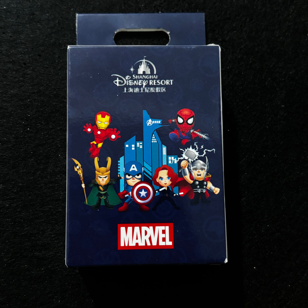SHDL – Marvel Avengers Chibi Hexagon Mystery Pin Blind Box | 2026 Shanghai | 7-Pin Collection | 1 Random Pin