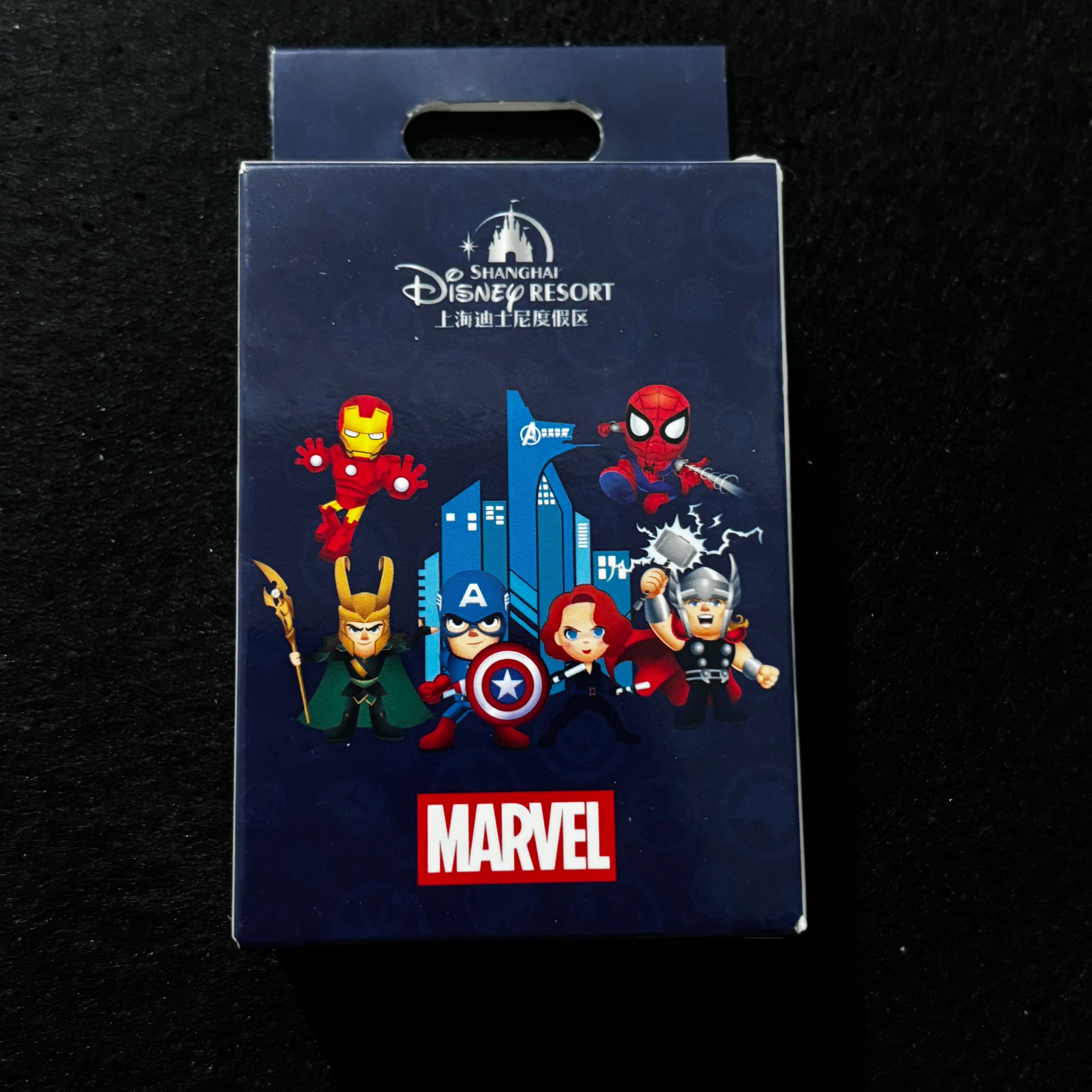 SHDL – Marvel Avengers Chibi Hexagon Mystery Pin Blind Box | 2026 Shanghai | 7-Pin Collection | 1 Random Pin