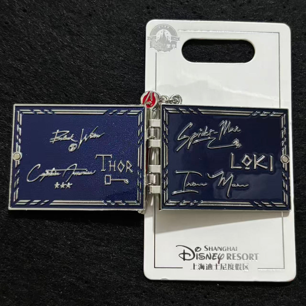 SHDL - Marvel Avengers Hinged Autograph Book Pencil Dangle Pin | Shanghai Resort Exclusive