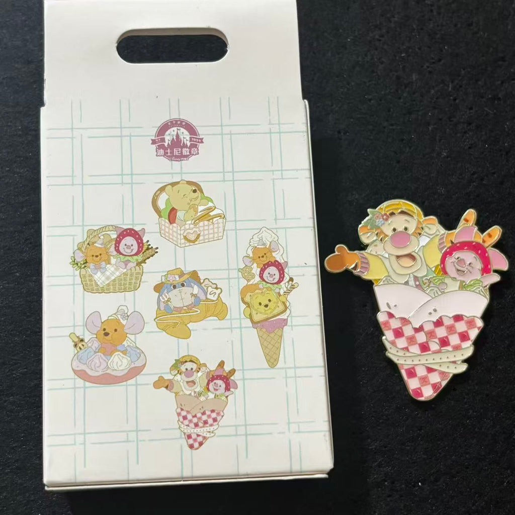 SHDL – Winnie the Pooh Spring Picnic Food Mystery Pin Blind Box | 2026 Shanghai | 1 Random Pin
