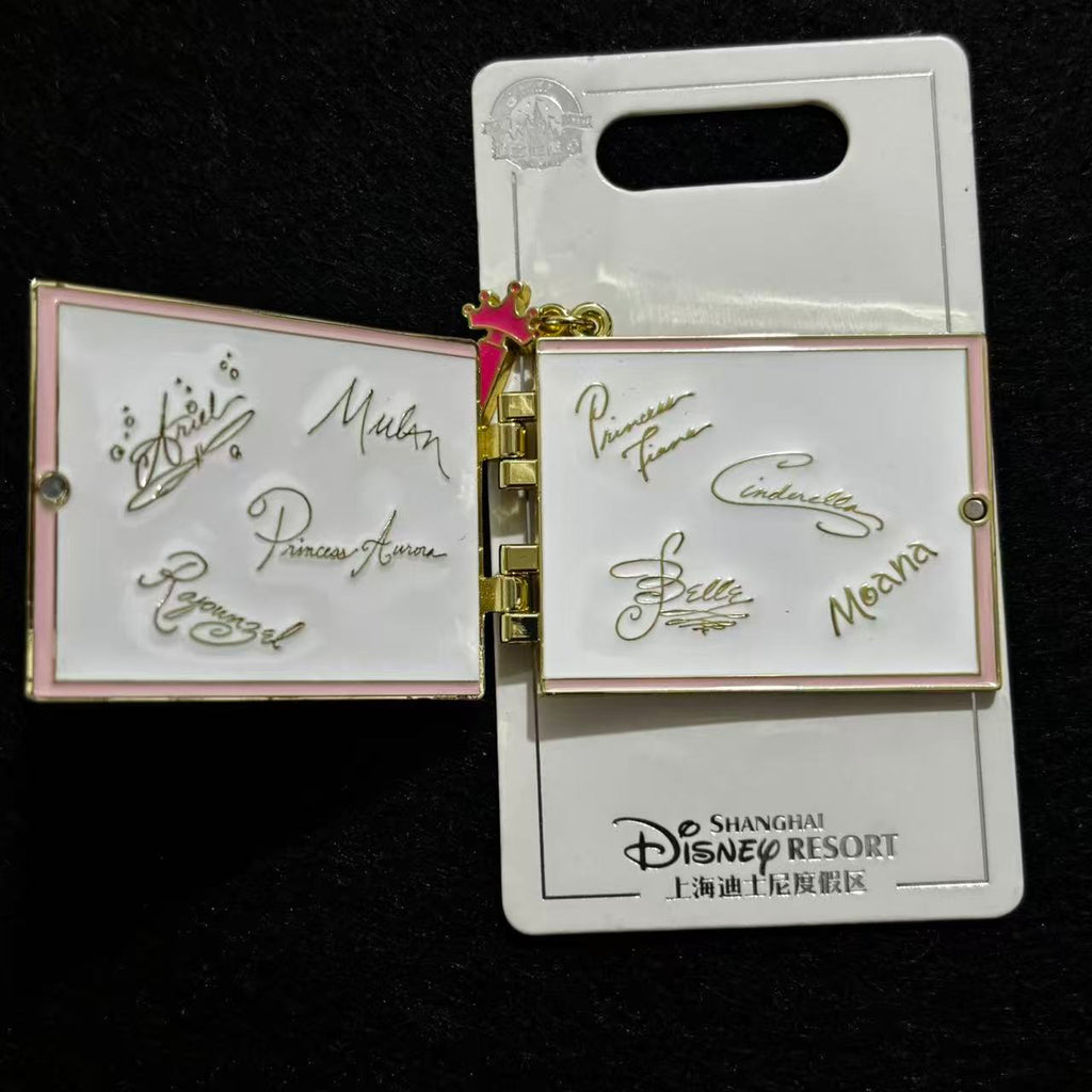 SHDL - Disney Princess Hinged Sketchbook Wand Dangle Pin | Shanghai Resort Exclusive