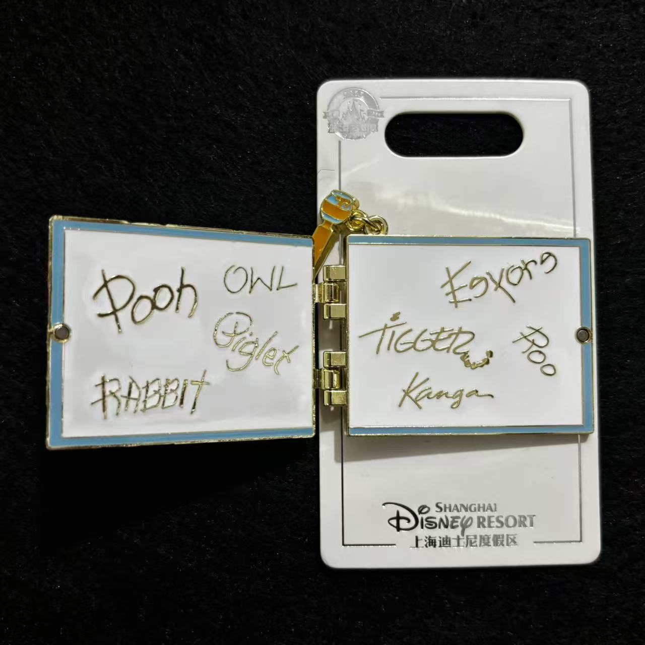SHDL - Winnie the Pooh & Friends Hinged Sketchbook Pencil Dangle Pin | Shanghai Resort Exclusive
