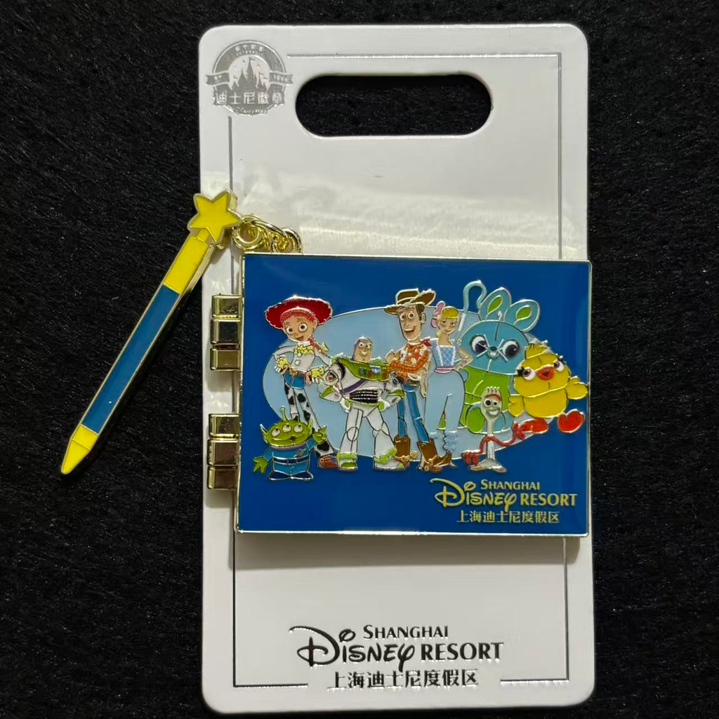 SHDL - Toy Story Hinged Autograph Book Star Wand Dangle Pin | Shanghai Resort Exclusive